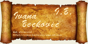 Ivana Bećković vizit kartica